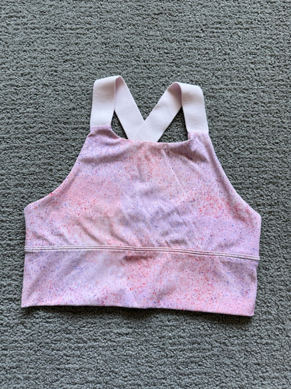Zella Pink Speckled Sports Bra with Multicolor Dots